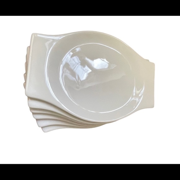 Crate & Barrel white porcelain handled appetizer plates-six - Picture 7 of 7